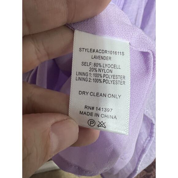 Astr the label Carina Mini dress lavender Sz XL Balloon Sleeves Party Open Back - Picture 7 of 13